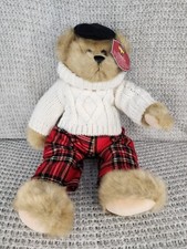Fergus Plush Teddy Bear 2008 Regis Corporation 14" Plaid Pants Fisherman Sweater