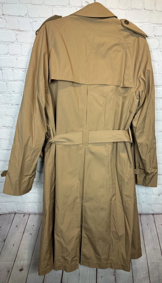 MISTY HARBOR Para hombres De Colección ABRIGO IMPERMEABLE Lluvia Gabardina Cremallera Forro Talla 40 Lana Larga Foto 4 de 4