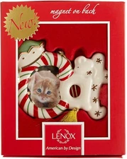 Lenox Kitty Cat Christmas Tree Ornament Frame For Photo Porcelain NIB