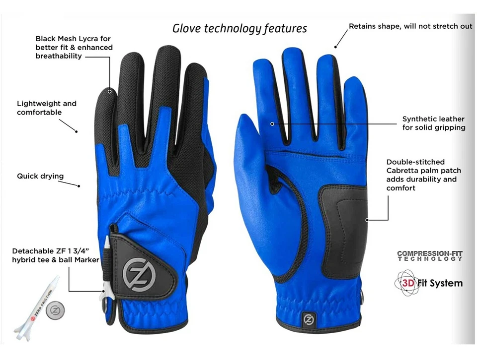 GUANTE DE GOLF PARA HOMBRE COMPRESIÓN CERO FRICCIÓN - TALLA ÚNICA - 13 COLORES DIESTRO Y DERECHO Foto 2 de 2