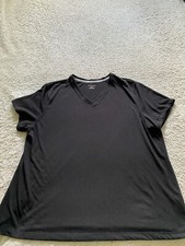 Lands' End Women Short Sleeve V-Neck T-Shirt Black Size 1X 16W-18W 