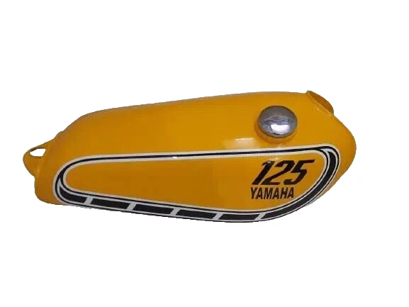 Yamaha Yz125 Yz 125 1976 Yellow Painted Steel Petrol Fuel Tank +Cap |Fit For - Изображение 2 из 4