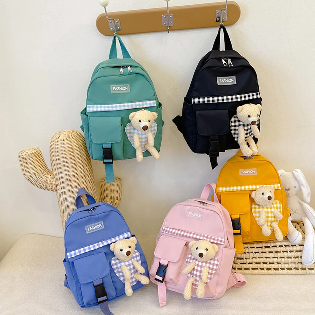 Baby Outdoor Bags Cute Bear School Bag Adjustable Strap Simple for