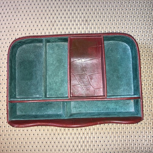 Daines & Hathaway Jewelry Tray Handmade in England Leather and Suede. Preowned - Picture 3 of 9