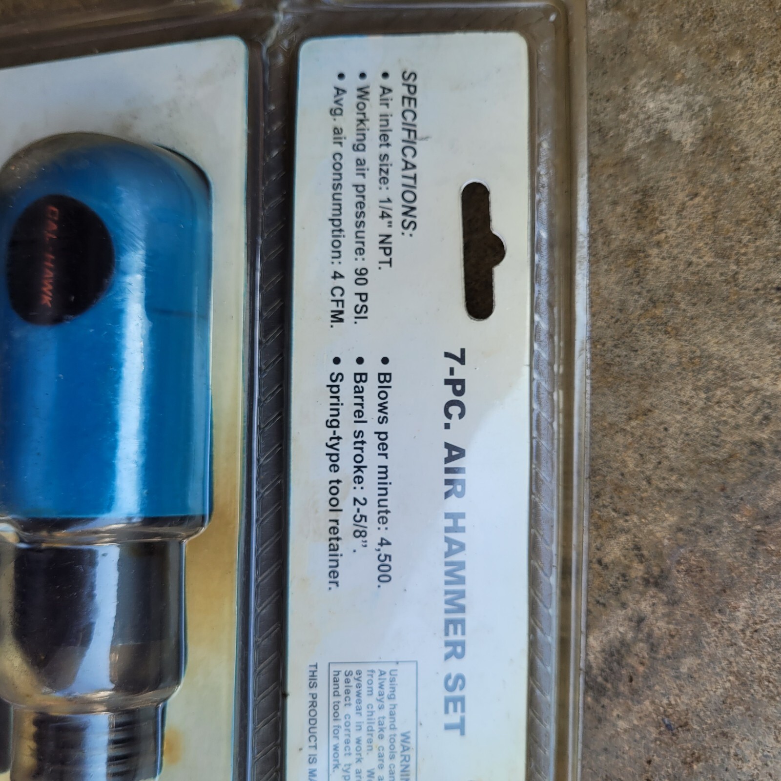 Cal-Hawk 7-pc. Air Hammer Chisel Set- Pneumatic tool