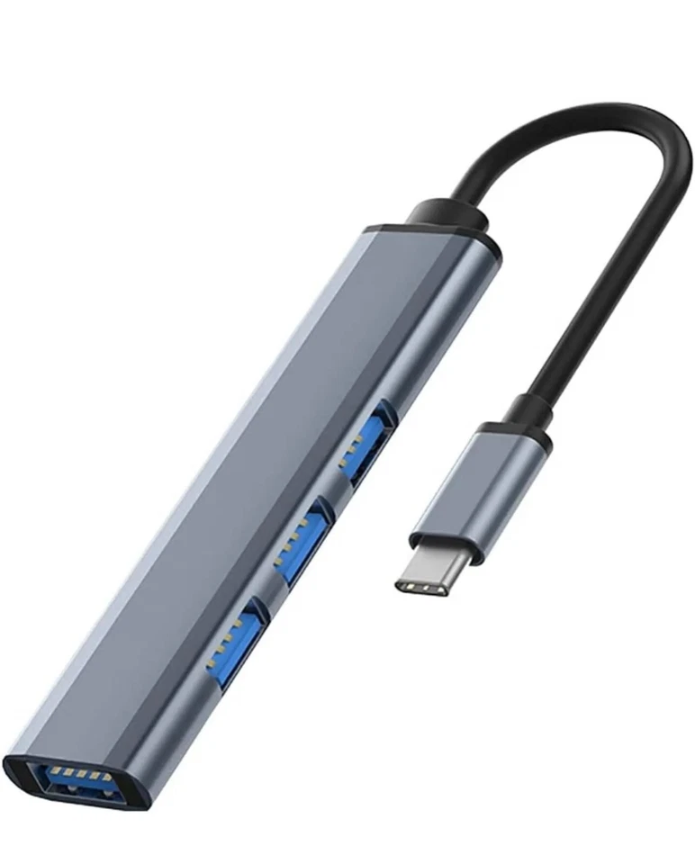 Adattatore USB tipo C Multipla Porta USB 4in1 Con 1 Porta USB 3.0 E 3 Porte USB2 - Immagine 3 di 4