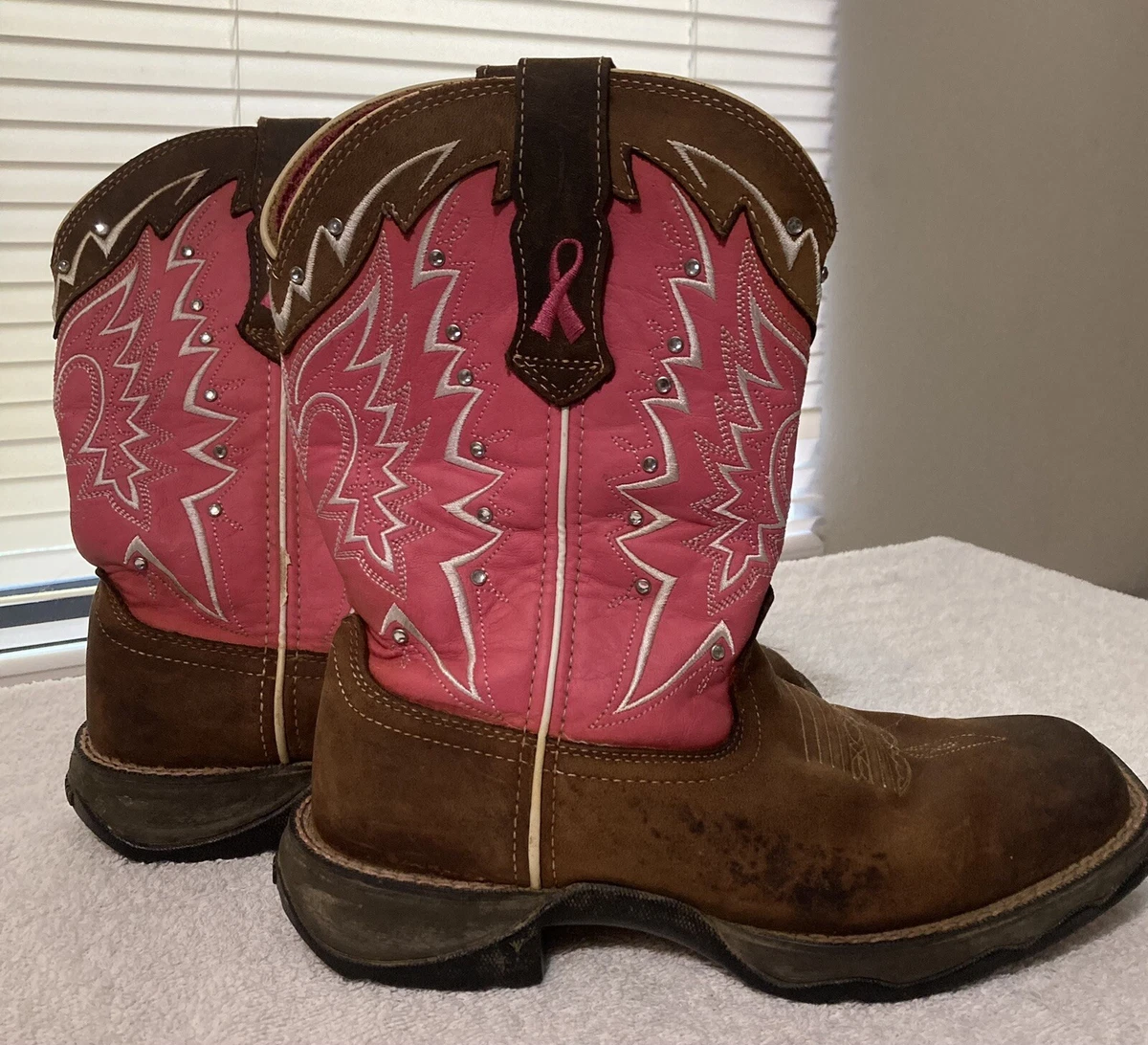Pink ribbon top cowboy boots