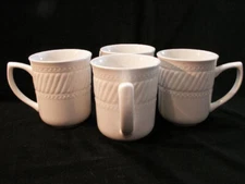 4 - Gibson - IMPERIAL BRAID II - 12 oz. Mug - White Rope Dots Embossed