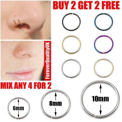 Nose Ring Surgical Steel Lip Nose Rings Daith Tragus Helix Ring Piercing Hoop