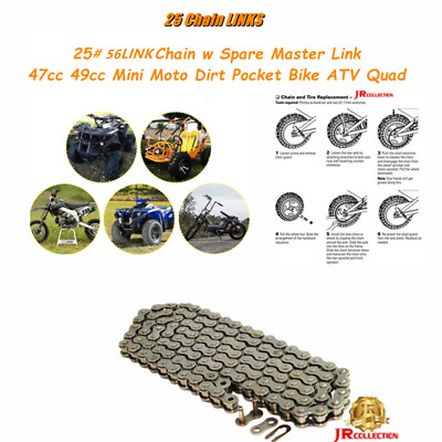 25H Chain 56 Links For Razor Electric Go Kart Ground Force Drifter
