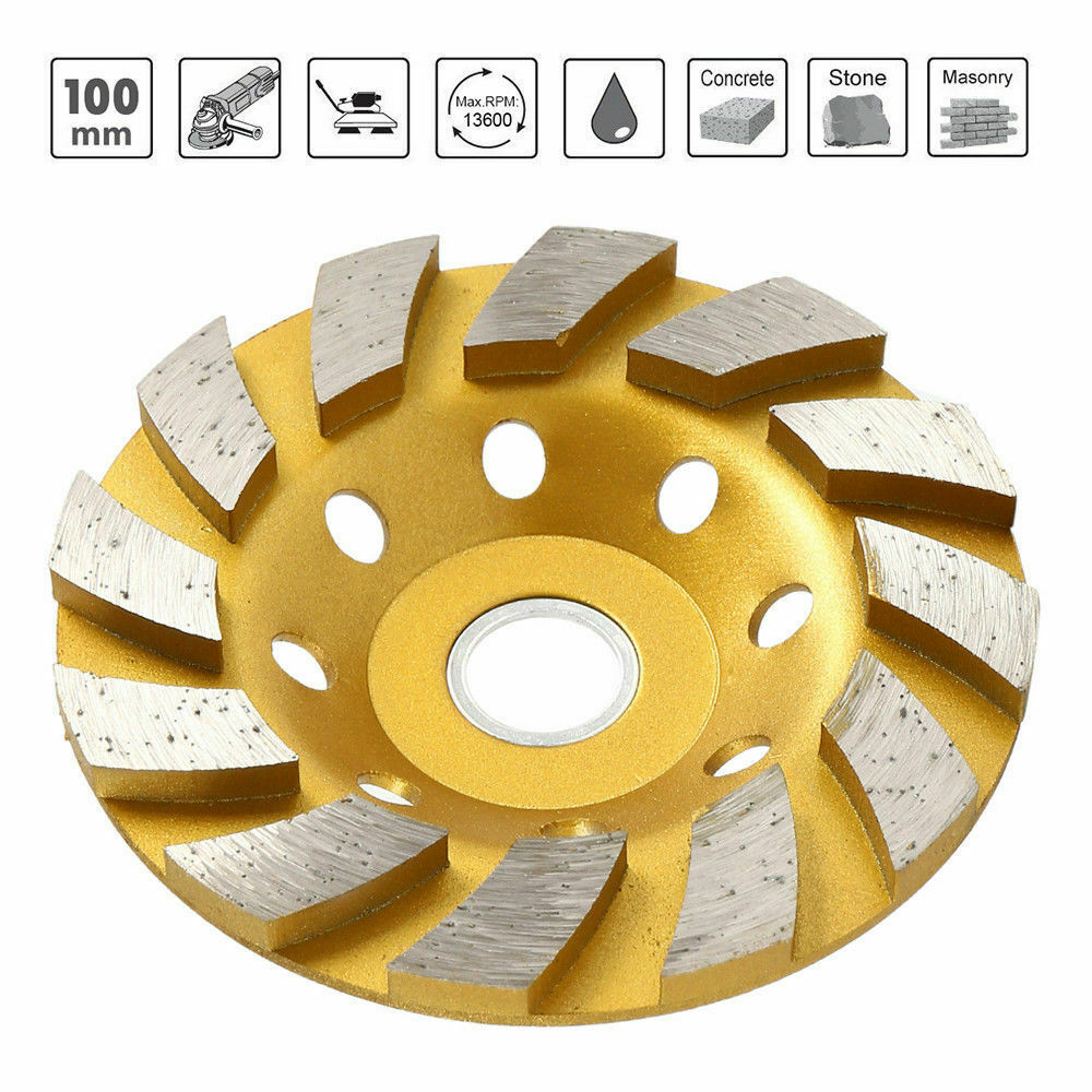 New 4" inch Diamond Segment Grinding Wheel Disc Grinder Cup Concrete