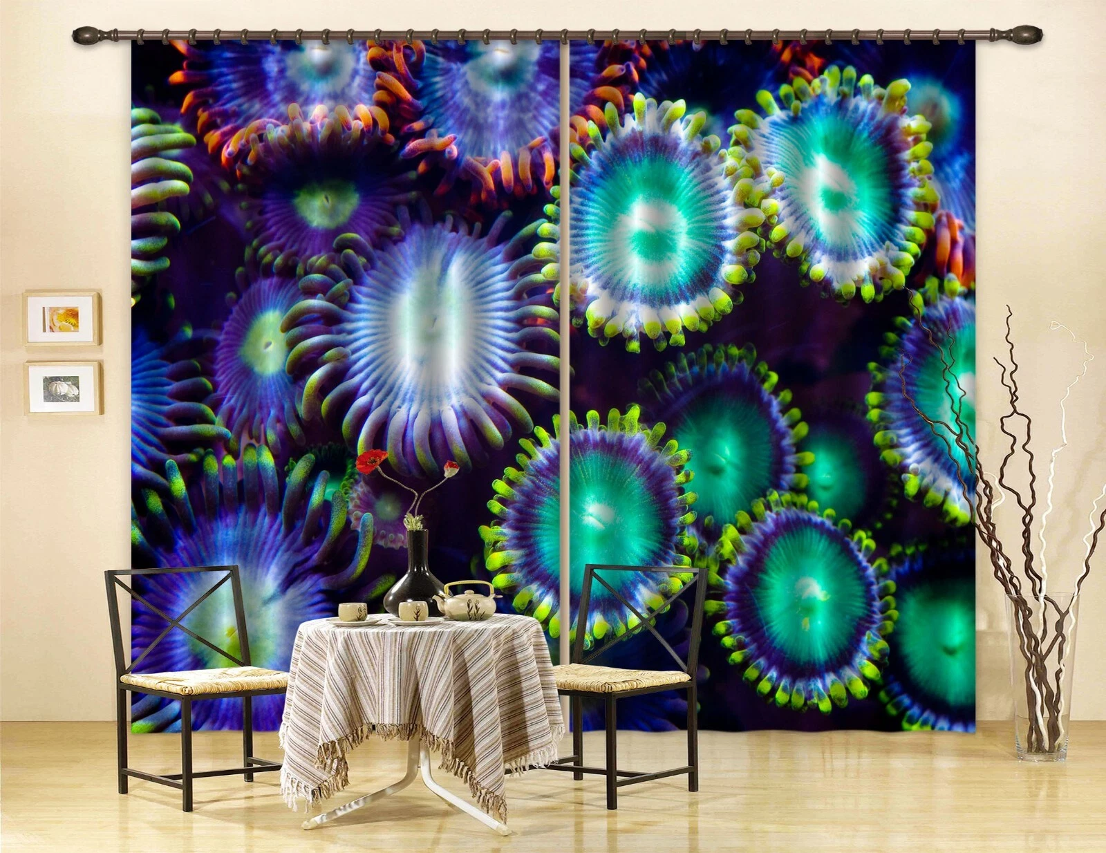 3D Green Flower ZHUA070 Animal Blockout Photo Curtain Fabric Window Zoe