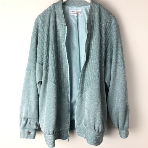 Vintage Three Flaggs Metallic Jacket Womens Size Medium Light Glitter Retro - Picture 5 of 11