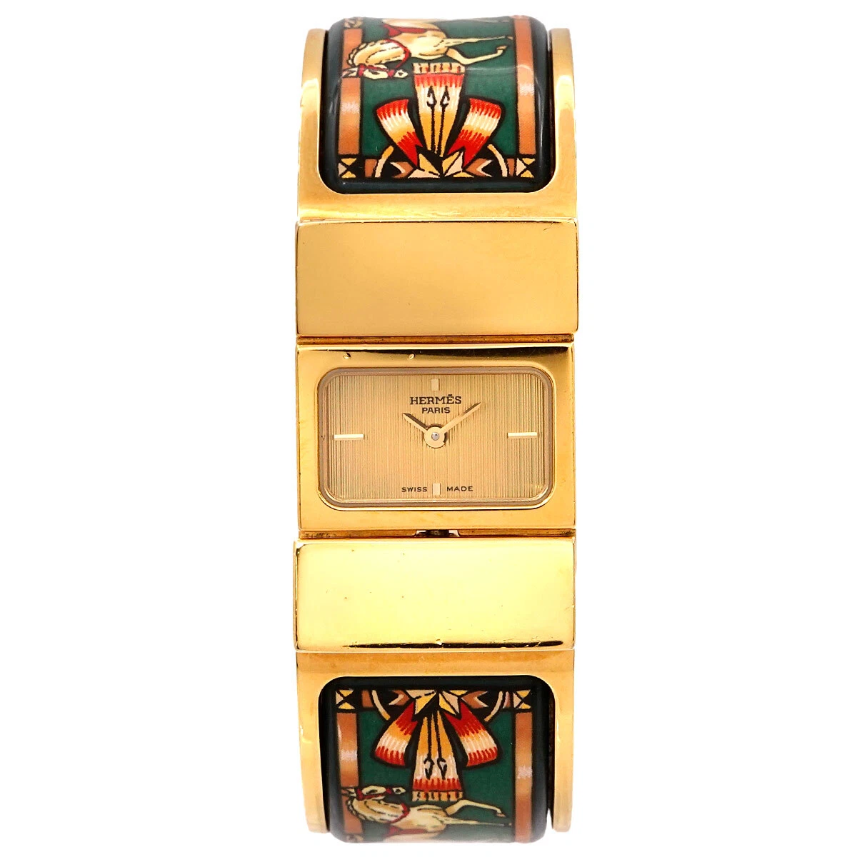 HERMES Loquet LO1.201 Quartz G Dial Ladies Bngle Watch 90276546