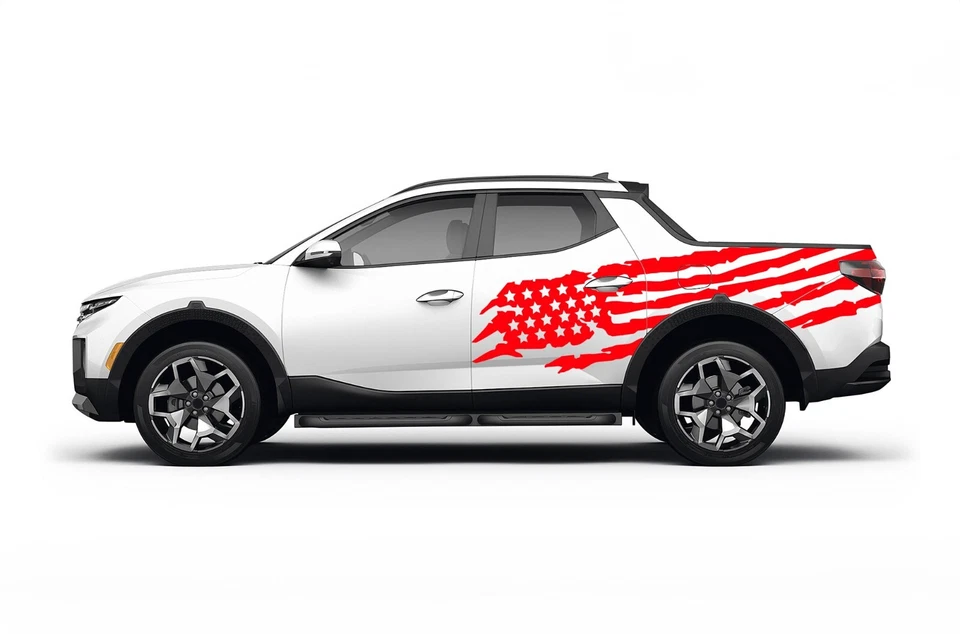 Графический набор наклеек с американским флагом США для Hyundai Santa Cruz 2022 — настоящее время - Изображение 3 из 4
