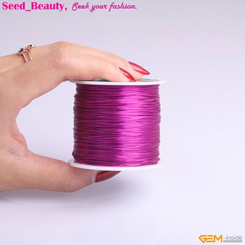 0.6x1mm Pretty Crystal String 60 Yards Elastic Stretch Beading Spool Cord Roll - Picture 18 of 56