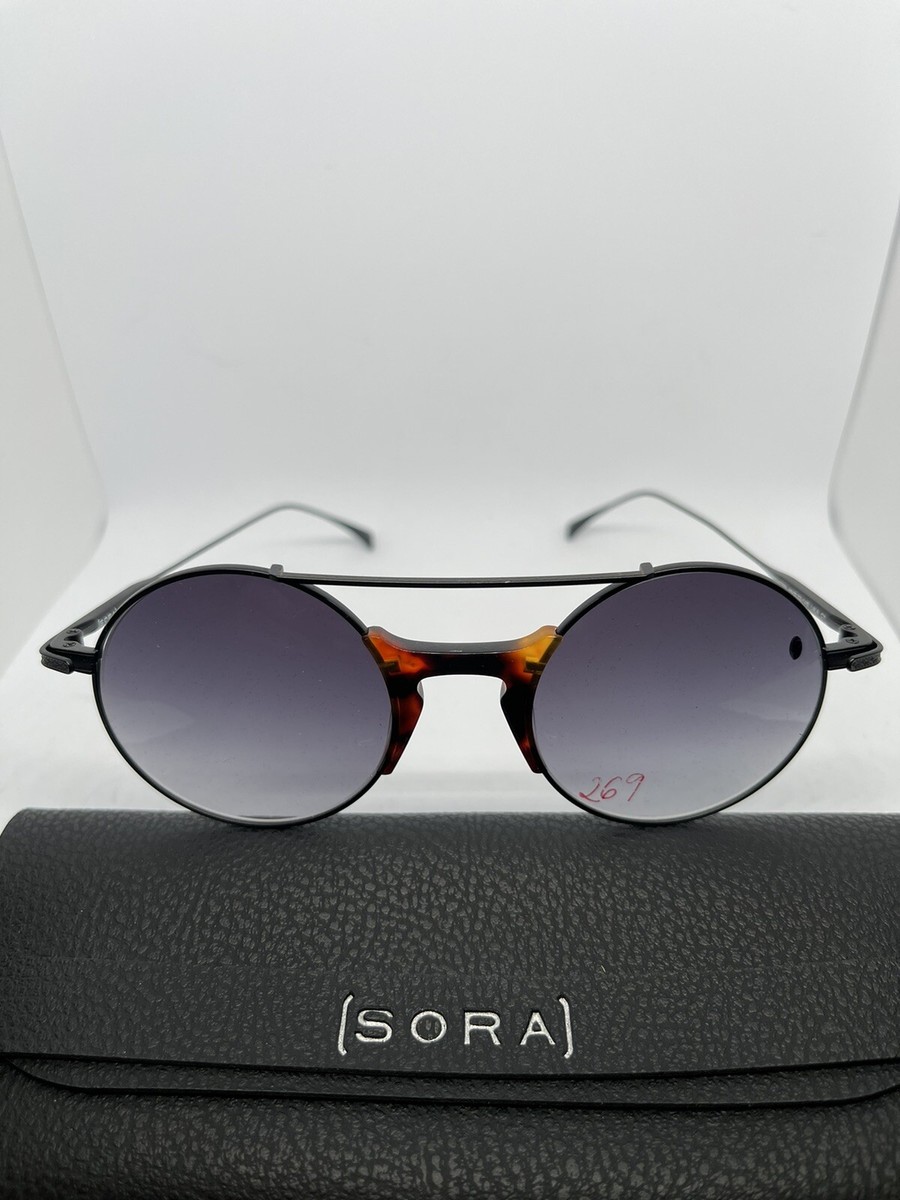 NEW! Sora Round Black Metal Sunglasses With Tortoiseshell  display picture 1