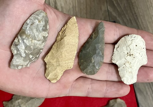 American Artifacts Lot 12 w/ Frame Arrowheads Adena Burlington Chert More - Picture 4 of 8