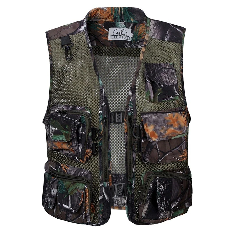Gilet De Chasse En Daim Oxford Blue - Taille XL, Kaki, Fermeture Zip Et Boutons, Multi-saisons