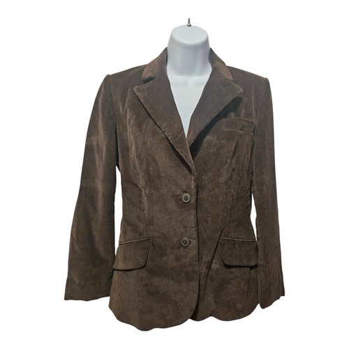 Rafaella Women’s Chocolate Brown Corduroy Blazer Jacket Coat Sz 4