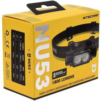 Nitecore NU53 LED Kopflampe, Stirnlampe, Headlamp, USB-C, max. 1800 Lumen    Sch
