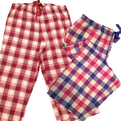 Ihre 2er-Pack karierte PJ Pyjamahose Unterteil Größe 14/16 18/20 22/24 26/28 30/32 34/36