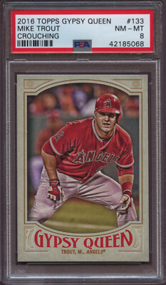 その他 TOPPS GYPSY QUEEN 2016 Topps Gypsy Queen 133 Mike Trout Crouching PSA 8 NM