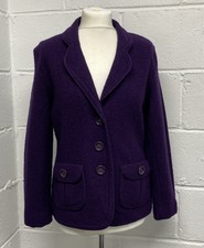 Harvé Bernard Plum 100% Wool Jacket Size M Pk