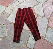 50's Woolrich Wool Plaid Pants Hunting Farm Riding Equestrian Distressed Prop