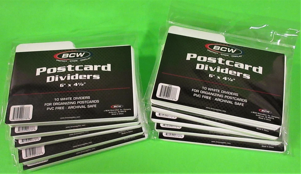BCW 100 POSTCARD DIVIDER , 1-PCD, PVC FREE, ARCHIVAL SAFE, 6"X 4-1/2", MULTIPLE USES