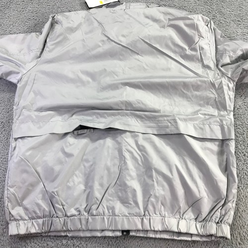 Members Only Jacket Mens Medium Moto Full Zip Cafe Racer Windbreaker Silver Gray - Picture 7 of 8