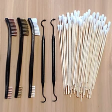 Hand Gun Rifle Shotgun 3pc Brush 2 Picks + 100 6" Cleaning Swabs 