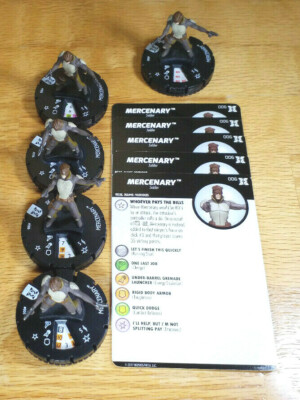 Mercenary #006 x5 common Deadpool and X-Force Heroclix with cards generics