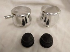 Polished Aluminum Smooth Valve Cover Breather Pcv Set Street Rod Breathers Polished Aluminum Smooth Valve Cover Breather Pcv Set Street Rod Breathers
