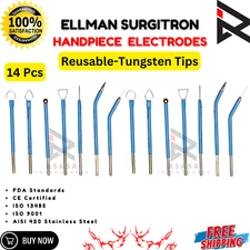 set of 14pcs Ellman Surgitron Skin Cautery Electrodes Reusable-Tungsten Tips CE