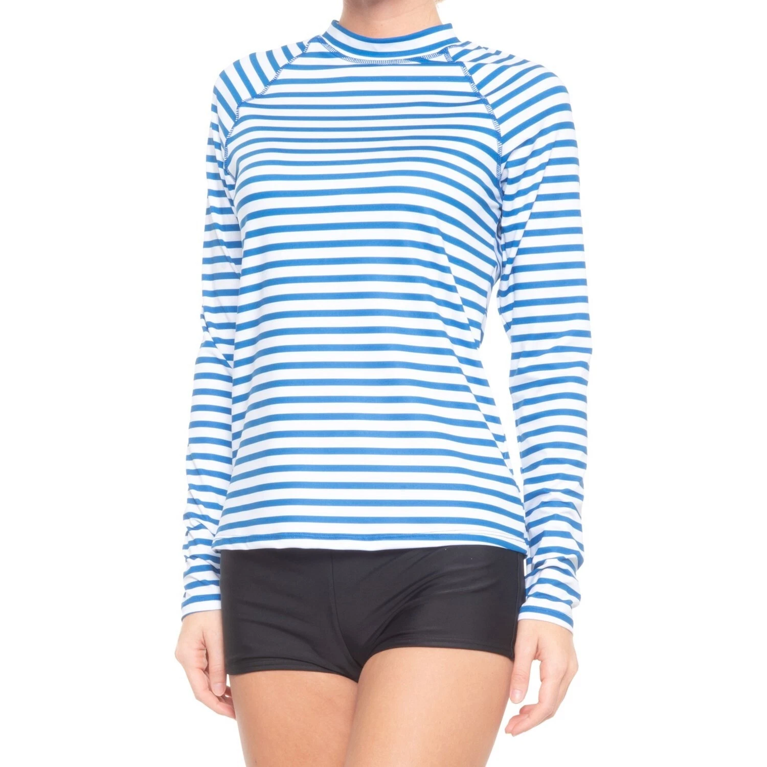 NWT CABANA LIFE Rash Guard Road Map UPF 50 Stripped Swim Top Medium Retail $84.