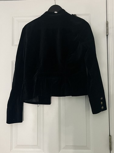 Apt 9 Size 12 Black Velvet Military Style Jacket - Picture 7 of 9