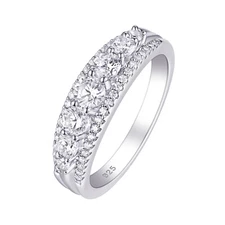 Eternity Wedding Band Engagement Ring For Women 925 Sterling Silver AAAAA CZ