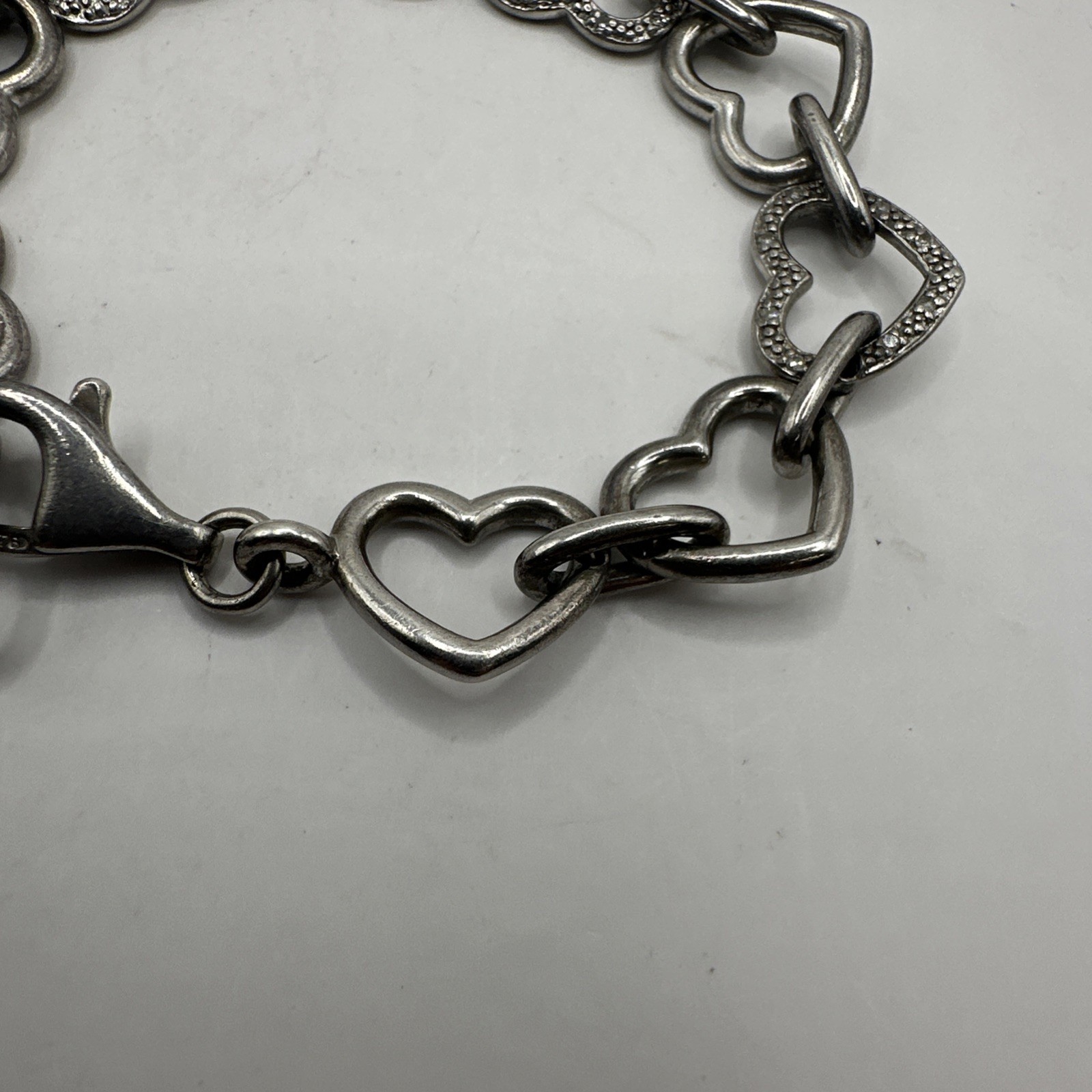 Affinity Diamond Chip Heart Link QVC Sterling Sil… - image 5