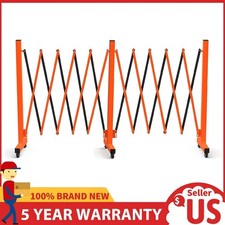 16 FT Expandable Barricade Gate ,Metal Outdoor Traffic Folding Safety Barrier