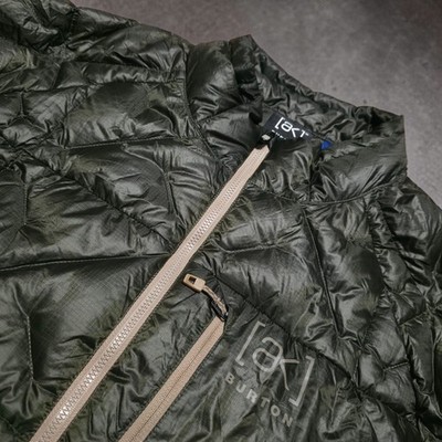 Burton Men s AK Baker Down Puffer Jacket Mens XL Dark Olive Green Zip Coat NEW