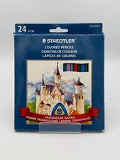 Colored Pencils 24 Staedtler Mars Triangular Colored Pencils New 1270 C24-3 