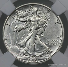 Key Date About Uncirculated Detail 1921-S Walking Liberty Silver Half Dollar