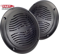5-Inch Water Resistant Outdoor Speakers, Dual Cone, 25W Peak Power, Marine and R
