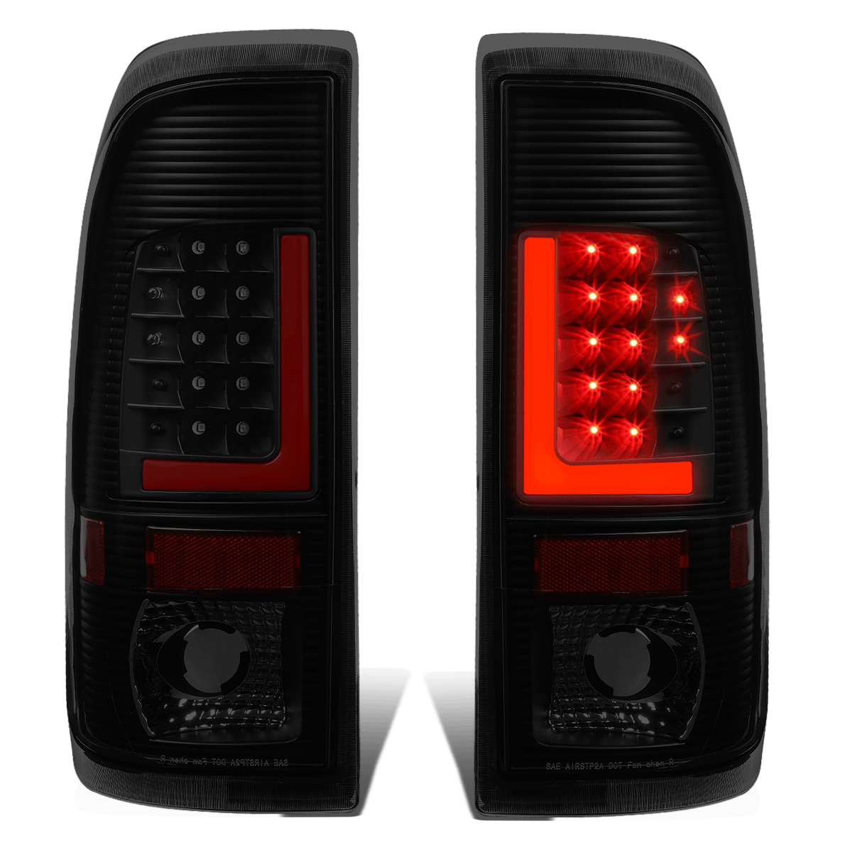 1999-2007 Ford Super Duty F150 Red Tinted LED L-Bar Tail Brake Lights