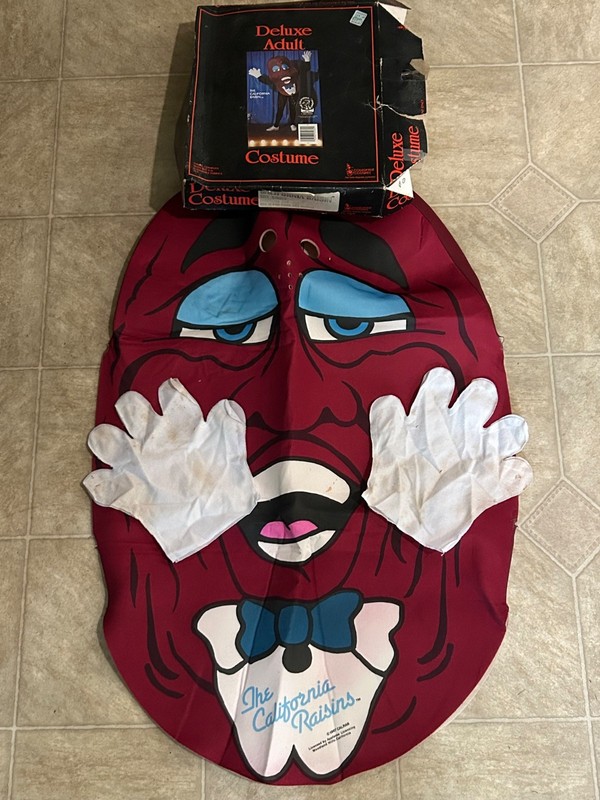 1987 New with Box Vintage California Raisins Adult Medium Foam Halloween Costume