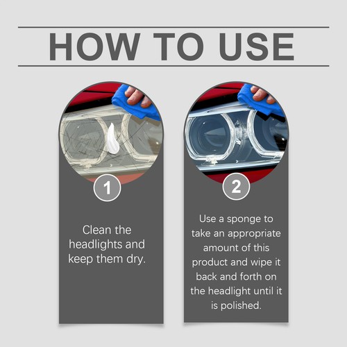 Headlight Restoration Kit Headlamp Polishing Set Refurbishment Coating LongLasti - Foto 7 di 12
