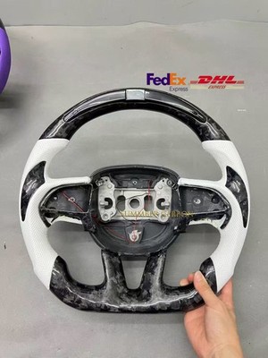 LED Forged Carbon Fiber Steering Wheel For Dodge Charger Hellcat Jeep SRT 15-24