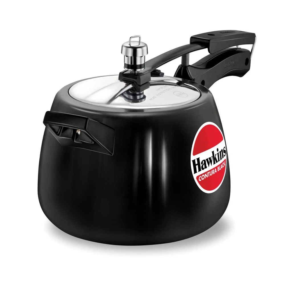 Hawkins Contura 4.2 Quart Black Pressure Cooker for 4 to 6 Persons