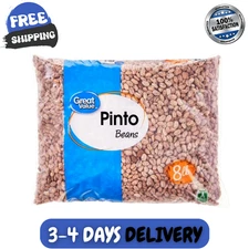 Dried Pinto Beans 8lb protein High Fiber Gluten free versatile cooking New....